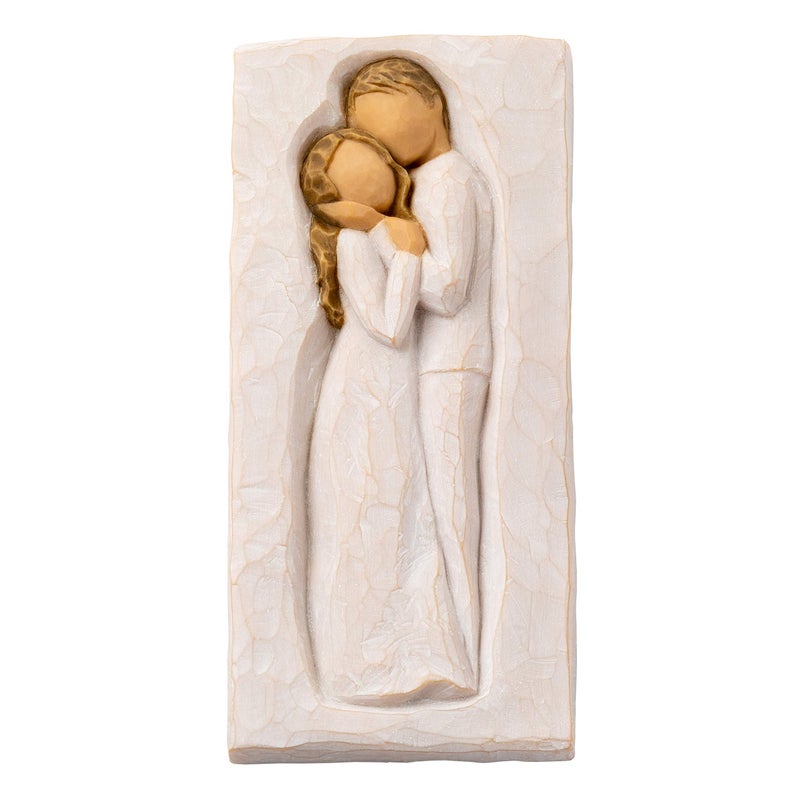 Willow Tree Embrace Plaque, Sculpted Hand-Painted bas Relief - Image 1